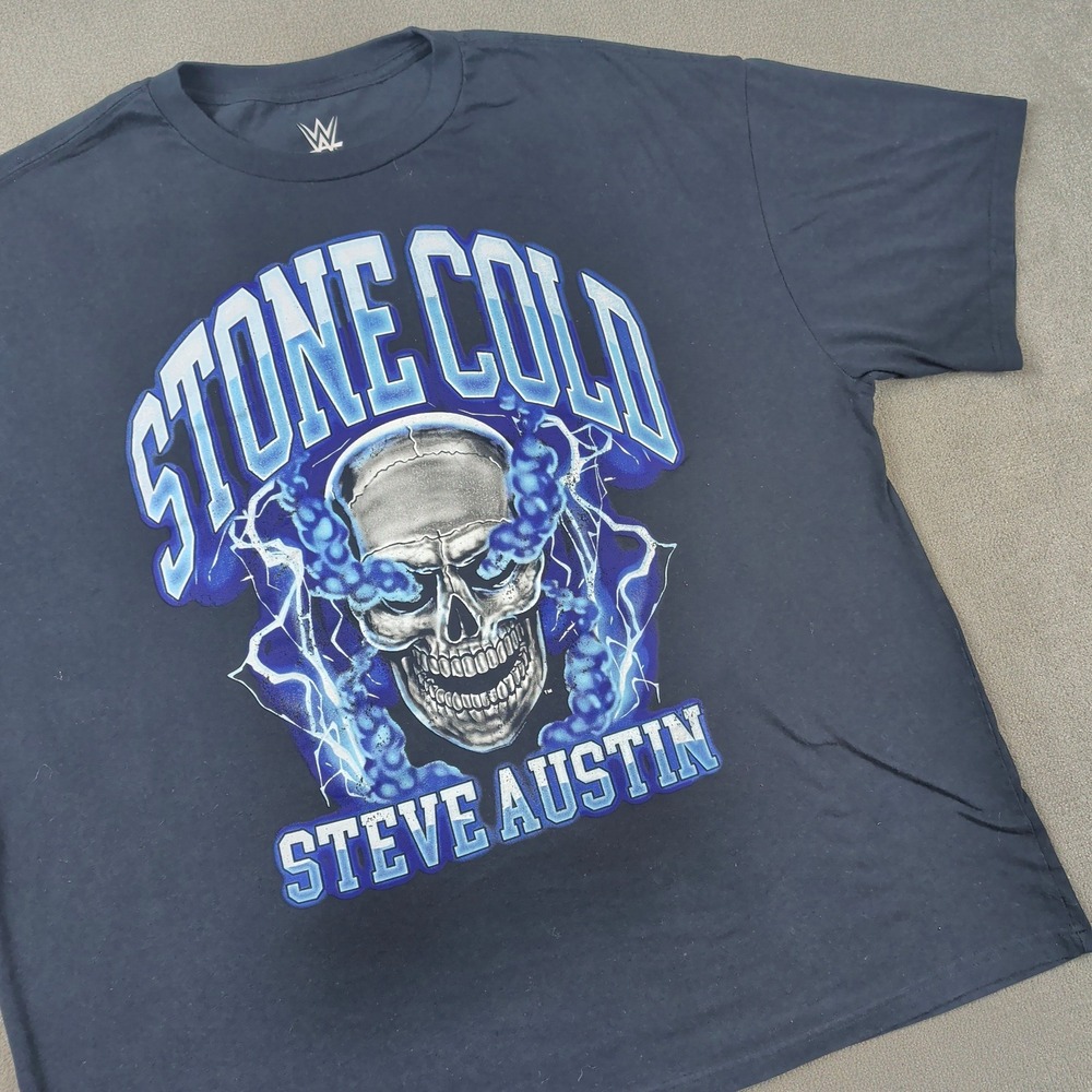 WWE Stone Cold Steve Austin Shirt 3XL Mens Black Smoking Skull Graphic Tee